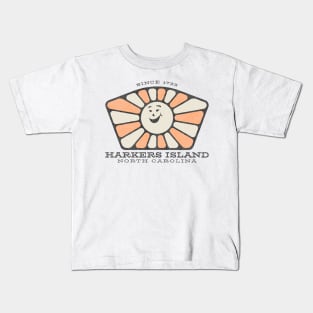 Harkers Island, NC Summertime Smiley Sunshine Kids T-Shirt